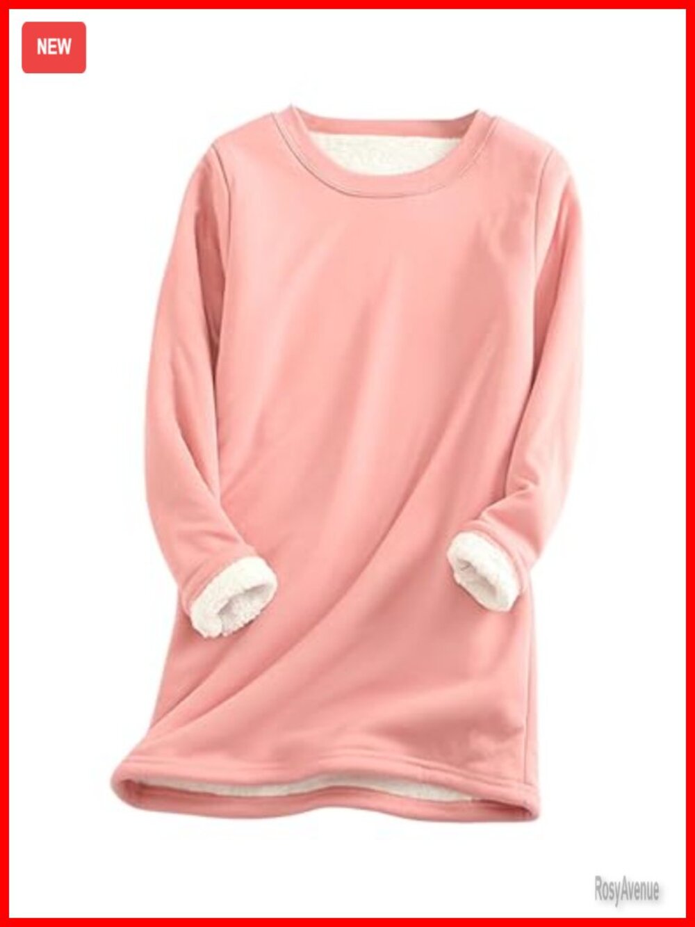 Womens Sherpa Lined Fleece Crewneck Sweatshirt Winter Pullover